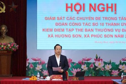 Đoàn giám sát số 10 của Thành ủy Hà Nội làm việc với xã Hương Sơn và xã Phúc Sơn