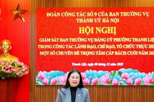 Đoàn giám sát số 9 của Ban Thường vụ Thành ủy Hà Nội làm việc với phường Thanh Liệt