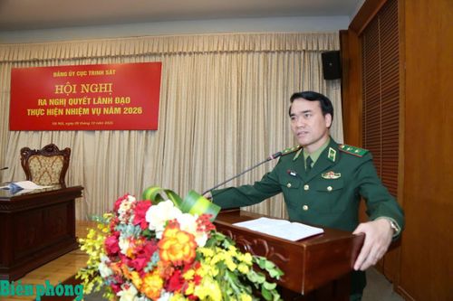 Trung tướng Vũ Trung Kiên dự, chỉ đạo Hội nghị ra Nghị quyết lãnh đạo thực hiện nhiệm vụ năm 2026 của Cục Trinh sát BĐBP