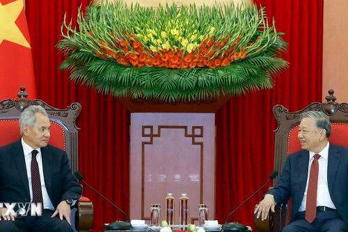 Tổng Bí thư Tô Lâm tiếp Thư ký Hội đồng An ninh Liên bang Nga