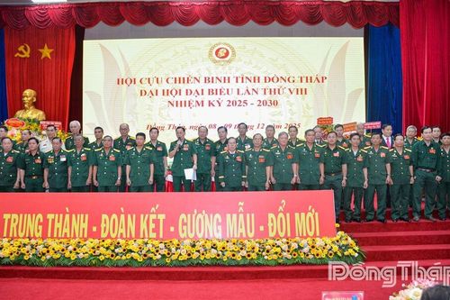 Đại tá Phan Hùng Mãnh tái đắc cử Chủ tịch Hội Cựu chiến binh tỉnh Đồng Tháp nhiệm kỳ 2025 - 2030