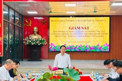 Đoàn giám sát số 08 của Ban Thường vụ Thành ủy Hà Nội làm việc với xã Hòa Xá