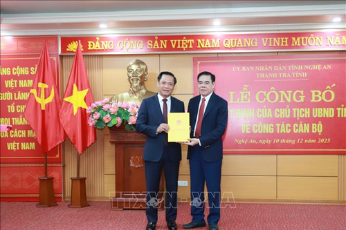 Điều động, bổ nhiệm Chánh Thanh tra tỉnh Nghệ An