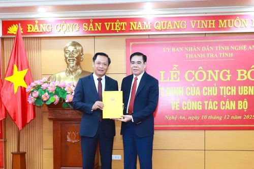 Bí thư xã được điều động, bổ nhiệm làm Chánh Thanh tra tỉnh Nghệ An