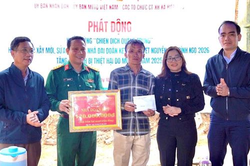 Xã Hiệp Đức khởi công xây dựng nhà ở cho hộ dân bị thiệt hại do thiên tai