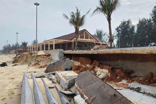 Biển 'ngoạm' bờ, phá tuyến kè hàng chục tỷ, 'ăn' dần rừng phi lao ở Quảng Trị