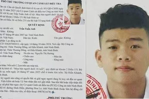 Công an tỉnh Ninh Bình phát lệnh truy nã đặc biệt với đối tượng liên quan tội mua bán người