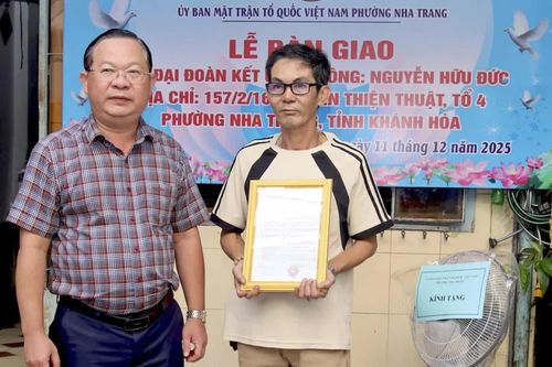 Hoàn thành sửa chữa, bàn giao 1 nhà Đại đoàn kết tại phường Nha Trang
