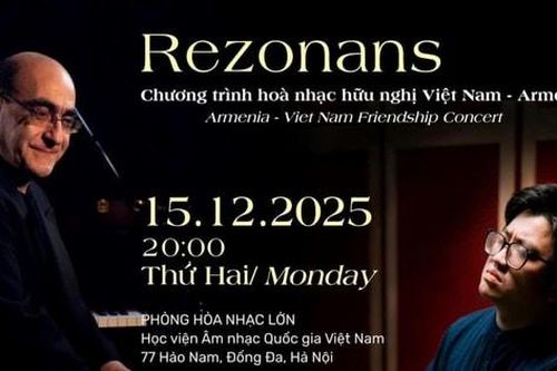 Hai nghệ sĩ piano Armen Babakhanian và Lưu Đức Anh kết hợp biểu diễn trong chương trình 'Rezonans'
