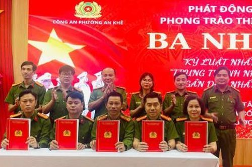 Công an phường An Khê phát động phong trào thi đua 'Ba nhất'