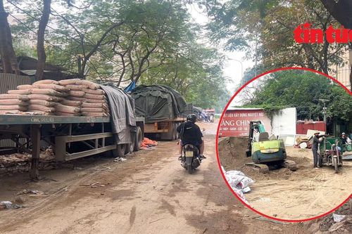 Loạt bãi vật liệu xây dựng ở phường Cầu Giấy gây bụi bặm, mất an toàn giao thông