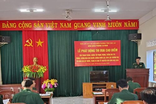 Đồn Biên phòng Ia Nan phát động đợt thi đua cao điểm phòng chống tội phạm dịp Tết Nguyên đán