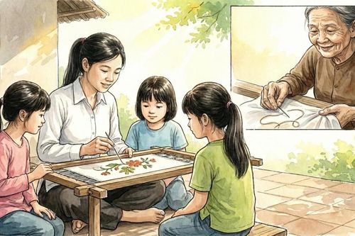 Sợi chỉ thêu cũ