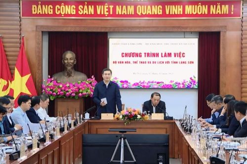 Bộ Trưởng Bộ Văn hóa, Thể thao và Du lịch tiếp, làm việc với đoàn công tác UBND tỉnh Lạng Sơn