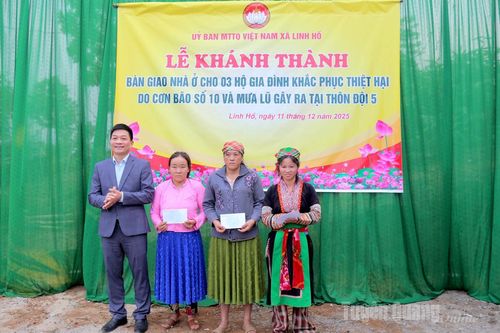 Xã Linh Hồ khánh thành, bàn giao 3 nhà ở cho hộ dân bị thiệt hại do cơn bão số 10