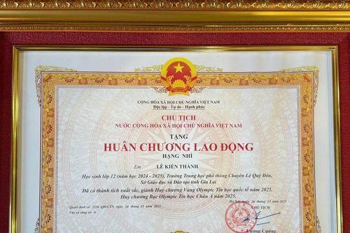 Nam sinh ở Gia Lai được Chủ tịch nước tặng Huân chương Lao động hạng Nhì