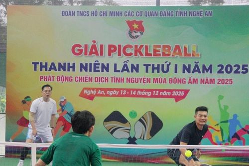 Gần 80 vận động viên tranh tài tại Giải Pickleball thanh niên lần thứ I năm 2025