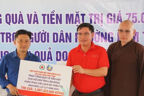 Hội Chữ thập đỏ Đồng Nai hỗ trợ người dân Lâm Đồng bị ảnh hưởng mưa lũ