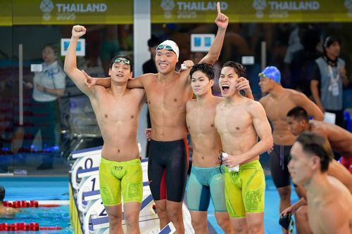 Bơi 4x100 m tiếp sức nam giành HCB: Vui vì đánh bại Thái Lan
