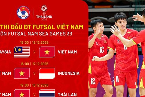 Lịch thi đấu của tuyển futsal Nam Việt Nam tại SEA Games 33 mới nhất