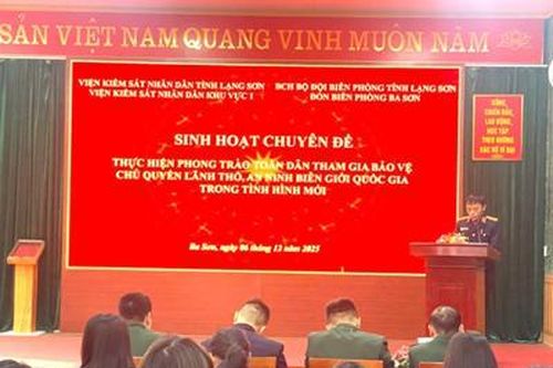 VKSND khu vực 1 - Lạng Sơn phối hợp Đồn Biên phòng Ba Sơn tổ chức sinh hoạt chuyên đề
