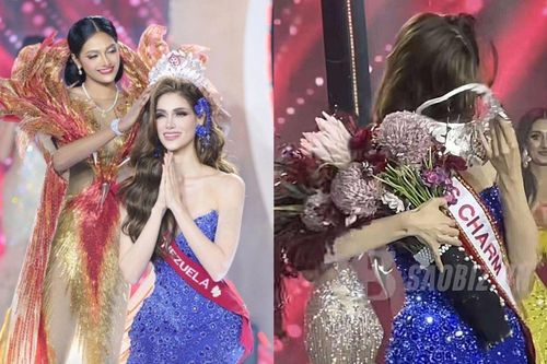 Vừa đăng quang, tân Hoa hậu gặp sự cố bị rớt, móp vương miện gây sốc