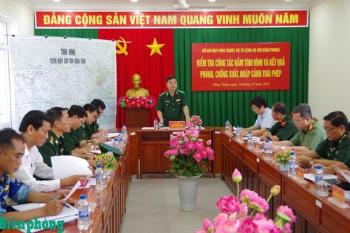 Kiểm tra công tác sẵn sàng chiến đấu và phòng, chống xuất, nhập cảnh trái phép tại BĐBP tỉnh Đồng Tháp