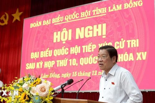 Trưởng Ban Nội chính Trung ương Phan Đình Trạc tiếp xúc cử tri tại Lâm Đồng