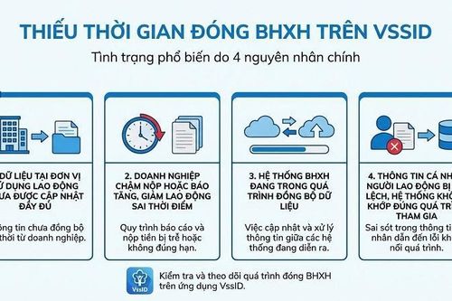 Thiếu năm đóng bảo hiểm xã hội trên VssID xử lý như thế nào?
