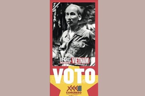 Hình ảnh Chủ tịch Hồ Chí Minh trong phiếu bầu cử Đại hội Đảng Cộng sản Uruguay