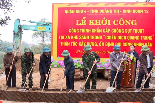 Khởi công công trình chống sạt lở tại xã Khe Sanh