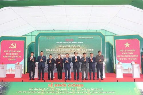 Khởi công dự án Nhà ở xã hội HUD – Phú Mỹ: Thêm điểm tựa an cư cho người lao động Quảng Ngãi