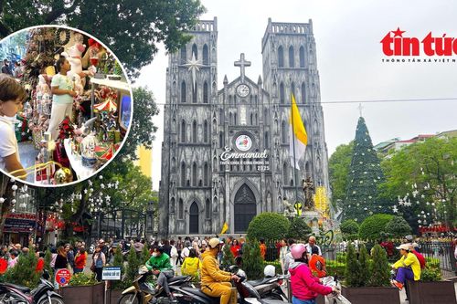 Phố phường Hà Nội 'khoác áo' Giáng sinh