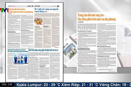 Điểm báo VTV1: Trung tâm đổi mới sáng tạo - chìa khóa phát triển mới của địa phương