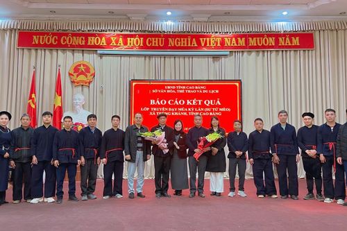 Tổng kết lớp truyền dạy múa Sư tử mèo (Kỳ lằn) tại xã Trùng Khánh