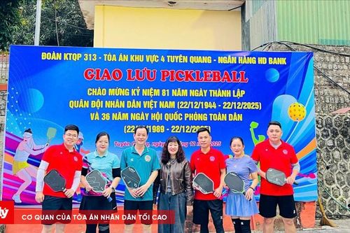TAND khu vực 4 - Tuyên Quang giành giải Nhất đôi nam - nữ môn Pickleball