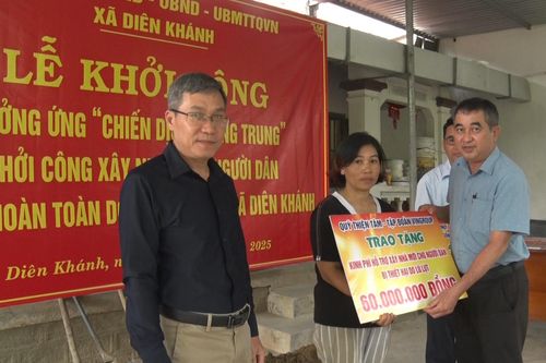 Xã Diên Khánh khởi công xây dựng nhà ở cho người dân bị thiệt hại do mưa lũ