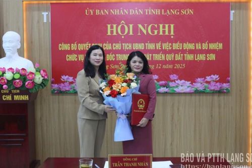Công bố quyết định bổ nhiệm Phó Giám đốc Trung tâm Phát triển quỹ đất tỉnh