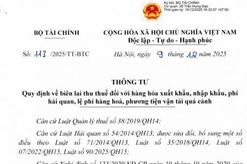 Ban hành quy định về biên lai thu thuế đối với hàng hóa xuất nhập khẩu