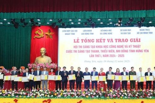 Trao giải Hội thi sáng tạo khoa học, công nghệ và kỹ thuật và Cuộc thi sáng tạo thanh, thiếu niên, nhi đồng tỉnh Hưng Yên lần thứ I