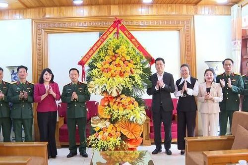 Đồng chí Trần Huy Phương, Phó Bí thư Tỉnh ủy thăm, chúc mừng Sư đoàn 325