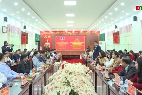 Ban Tuyên giáo và Dân vận Tỉnh ủy Điện Biên gặp mặt Đoàn đại biểu Ban Tuyên huấn 3 tỉnh Bắc Lào