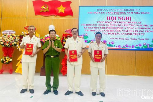 Công bố quyết định thành lập Chi hội Cựu Công an nhân dân phường Nam Nha Trang
