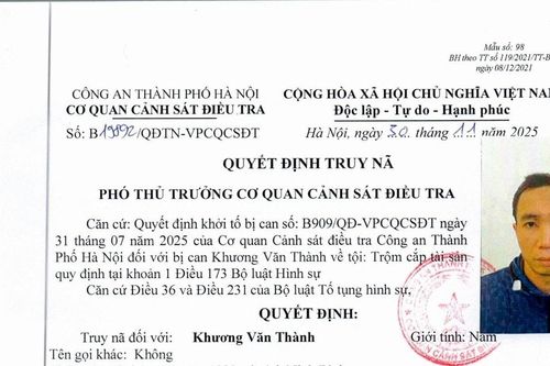 Truy nã bị can trộm cắp nhiều dây điện trên địa bàn Hà Nội