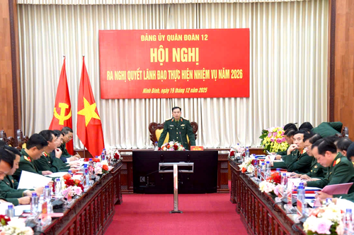 Đảng ủy Quân đoàn 12 ra nghị quyết lãnh đạo thực hiện nhiệm vụ năm 2026