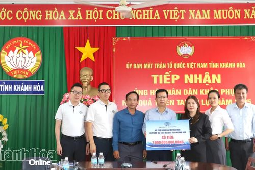 Tiếp nhận 1,1 tỷ đồng hỗ trợ tỉnh Khánh Hòa khắc phục hậu quả do mưa lũ