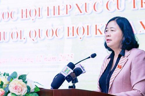 Chủ tịch Ủy ban Trung ương MTTQ Việt Nam Bùi Thị Minh Hoài tiếp xúc cử tri thành phố Hà Nội