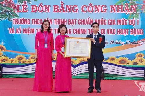Trường THCS Tân Thịnh đạt tiêu chuẩn quốc gia mức độ 1