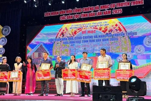 Đoàn nghệ nhân xã Liên Sơn Lắk đạt giải Nhất tại Liên hoan Văn hóa Cồng chiêng và nhạc cụ dân tộc tỉnh Đắk Lắk năm 2025