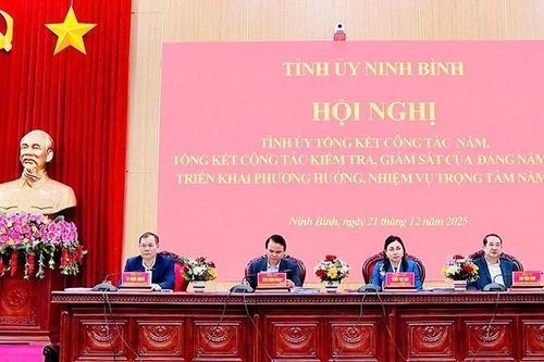 Tỉnh ủy Ninh Bình tổng kết công tác năm, tổng kết công tác kiểm tra, giám sát của Đảng năm 2025